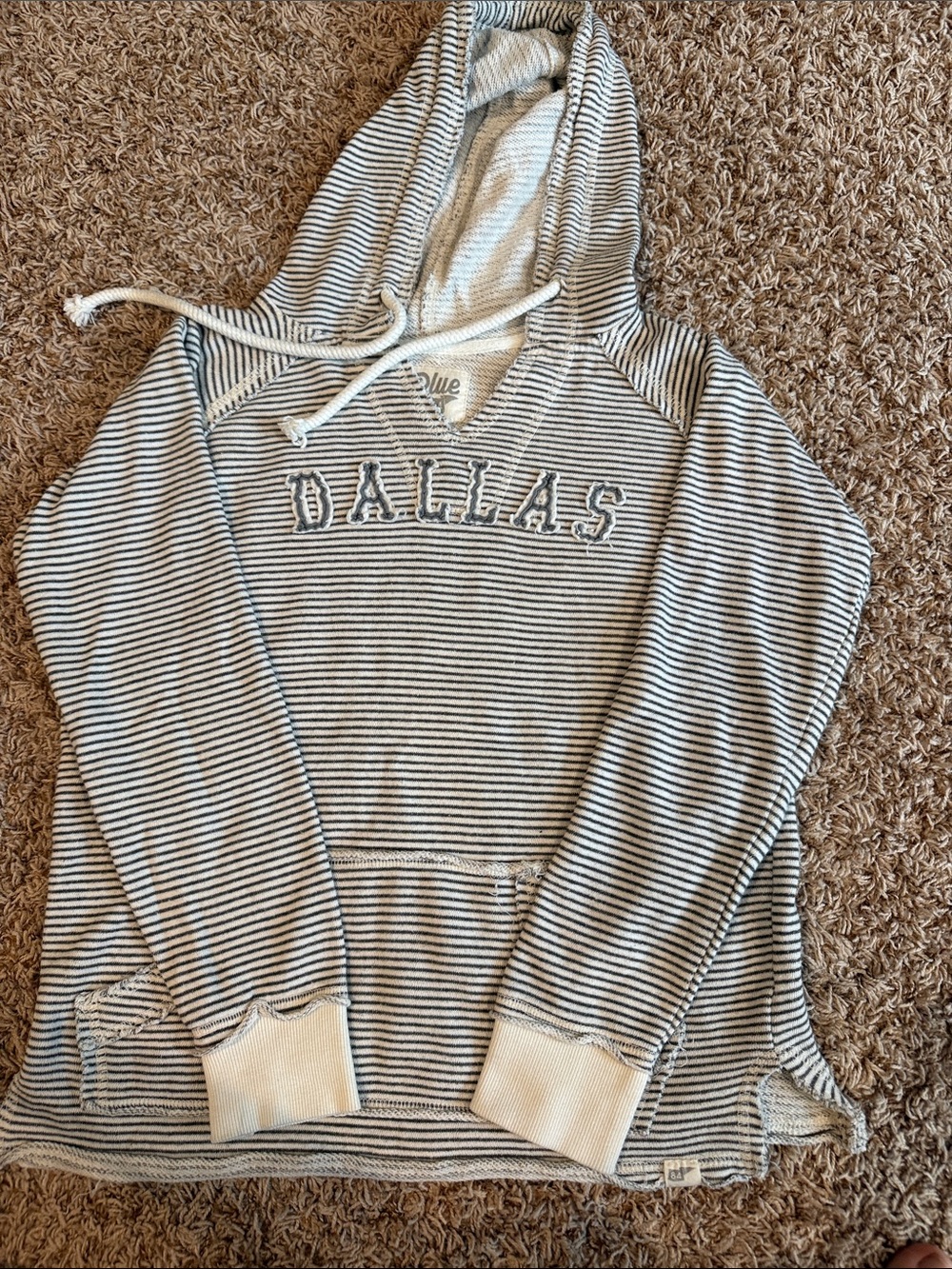 Blue 84 Striped Dallas Hooded Pullover - White & Black